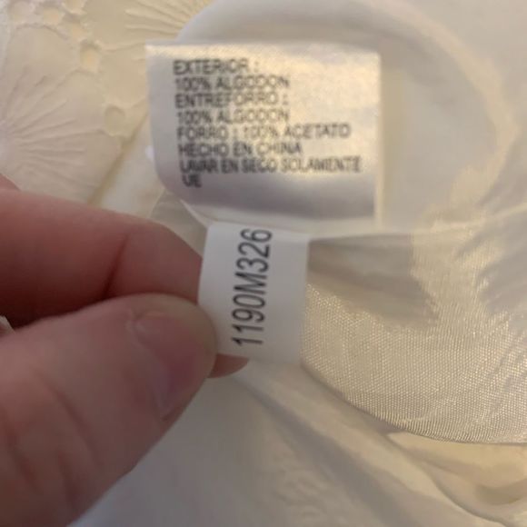 Tahari Arthur S Levine White Cotton Eyelet Sheath Dress Size 8 - Picture 13 of 13